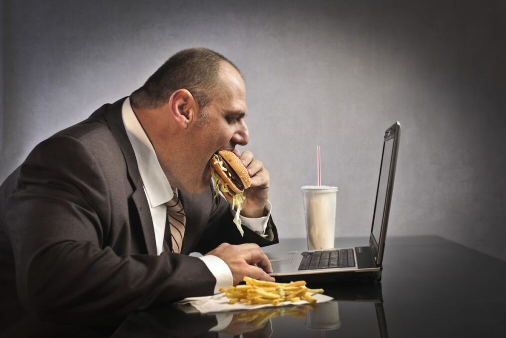 junk food and sedentary work as causes of prostatitis and hemorrhoids